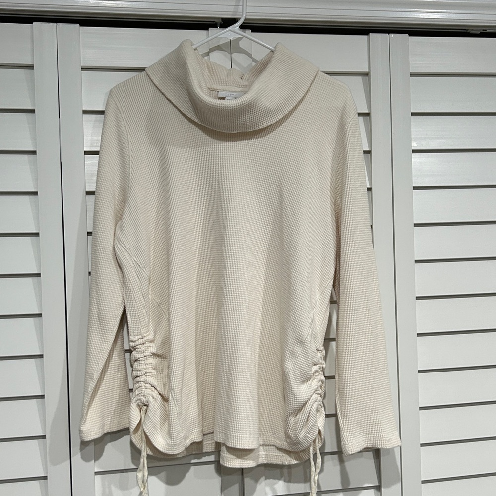 J. Jill Cream Cowl Neck Sweater